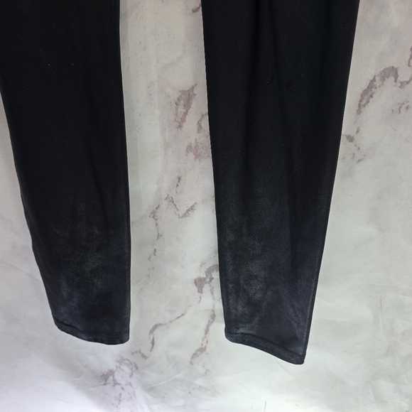 Spanx Leggings Womens XL Faux Vegan Leather Black High Rise Crop Ankle 2437 - Picture 8 of 14